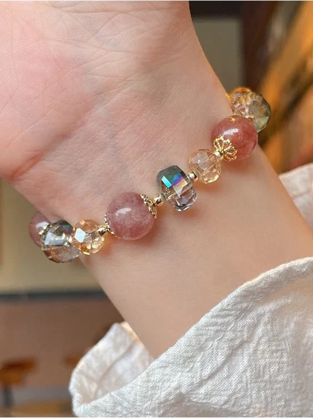 🆕New Strawberry Quartz Positive Crystal Bracelet for Love & Healing - Picture 5 of 7